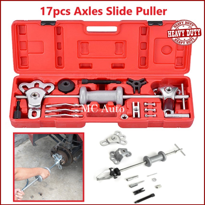 17pcs Axles Hub Slide Puller Hammer Kit Drive Shaft Puller Removal Tool