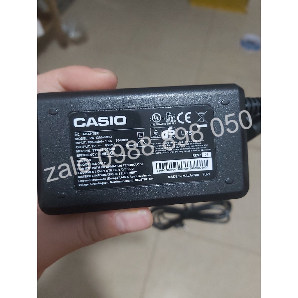 Alimentatore APERIT 9V AC/DC Per Tastiera Casio WK-200 - Sostituto AD-5UL AD5UL