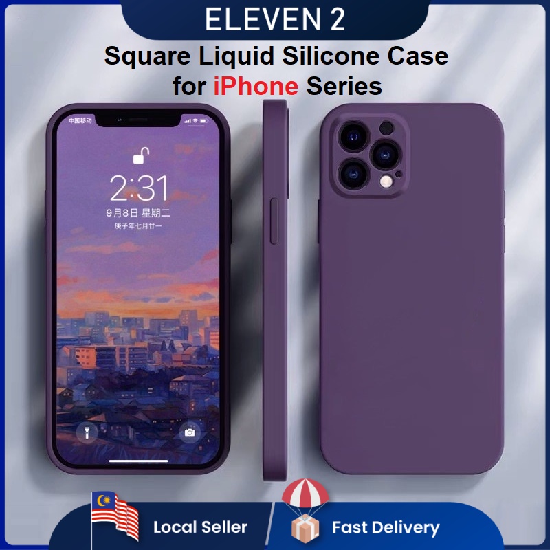 eleven2 Square Liquid Silicone Shockproof Case With Camera Lens