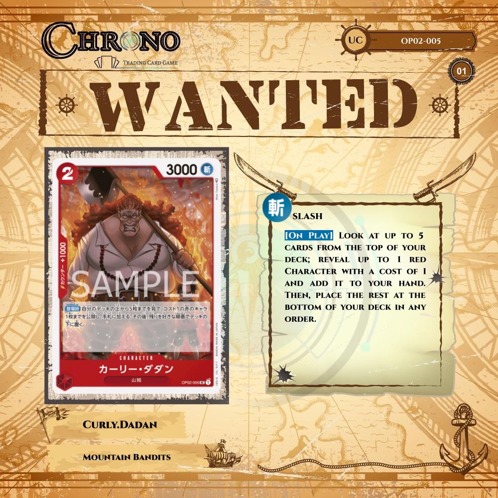 OP02005 Curly.Dadan Character One Piece TCG Single