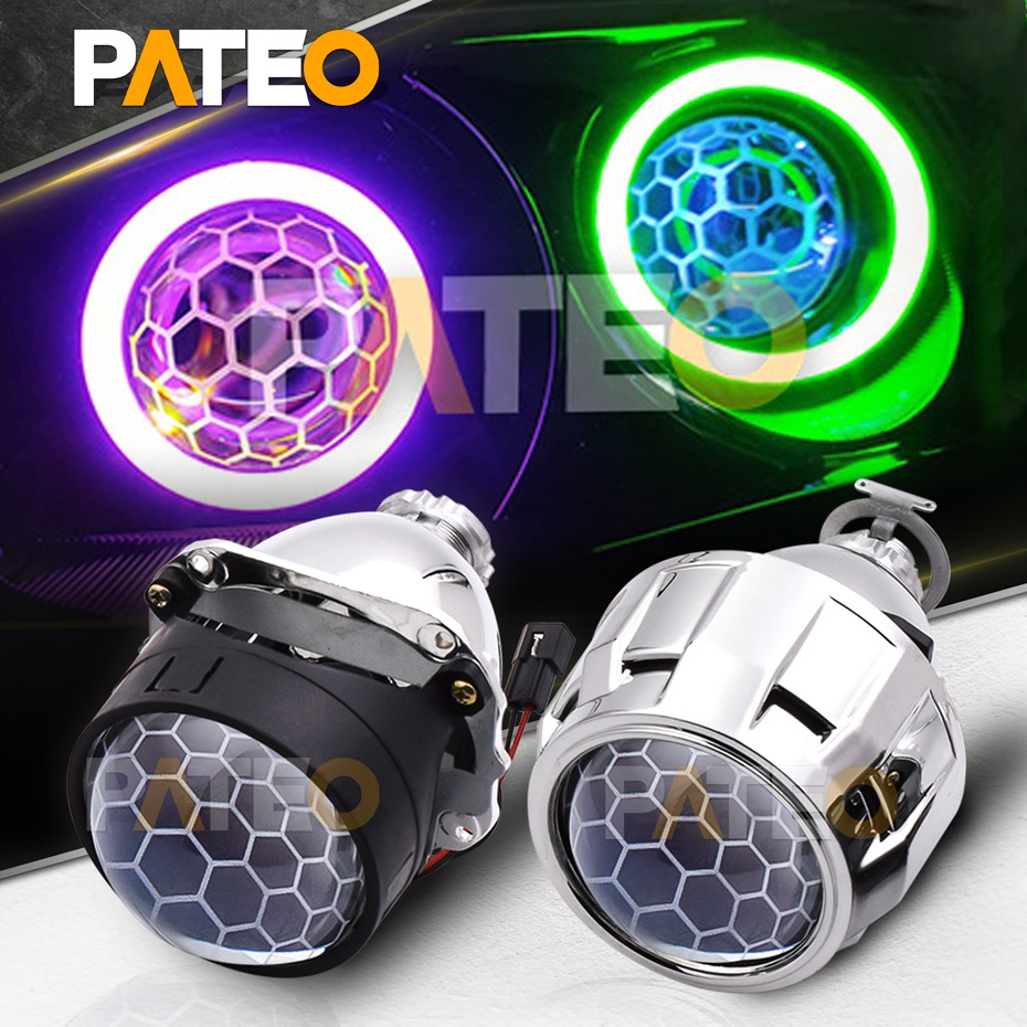 3.0 Inch Blue Honeycomb Projector Lens - Universal Hi/Low Beam Headlight Retrofit Kit