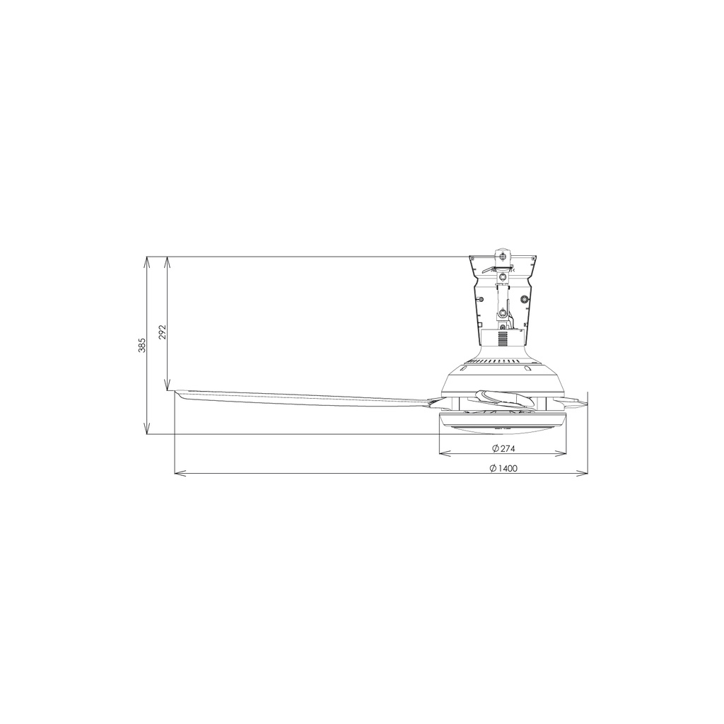 KDK 14RH RYOU Series 4 ABS Glass Fiber Blade Ceiling Fan With Remote ...