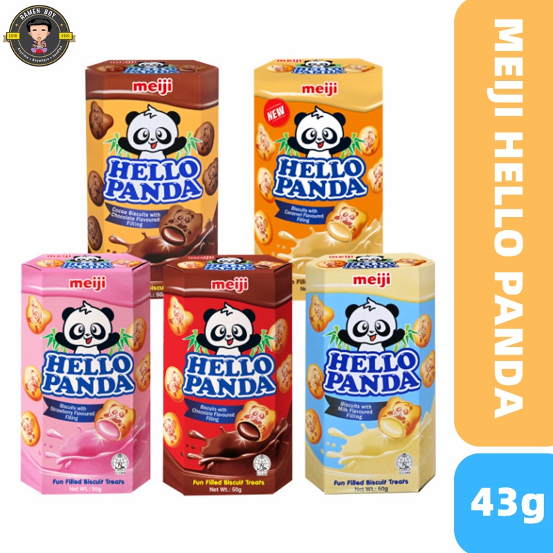 Meiji Hello Panda Biscuit 43g [chocolate Strawberry Milk Double