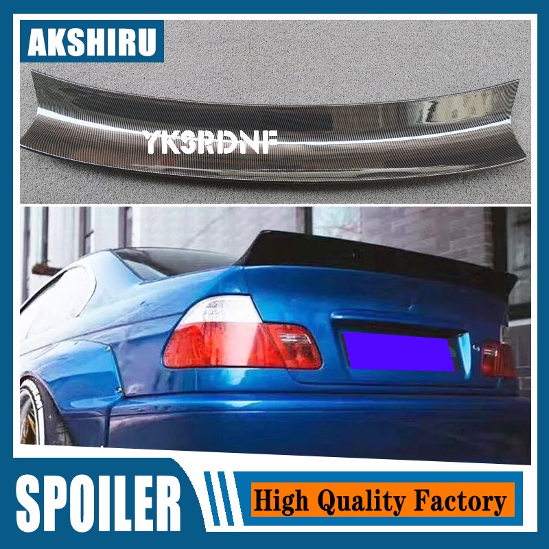 Carbon Fiber Pattern Rear Trunk Spoiler For BMW E46 E90 3 Series, PU Rubber