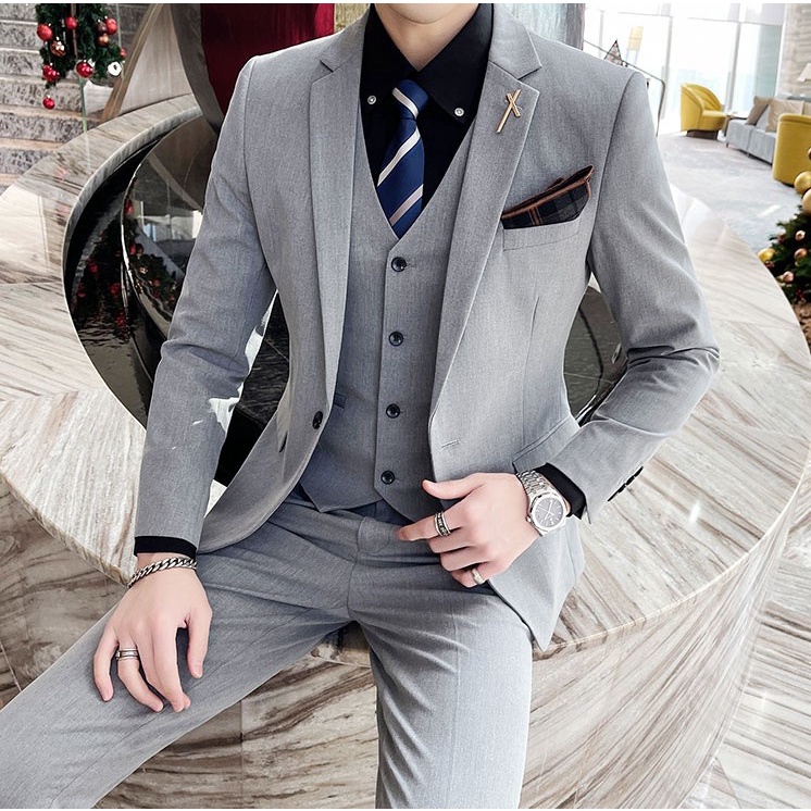 Grey pant coat dealextreme with shirt