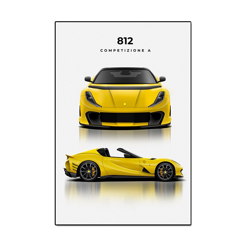 Modern Luxury Sports Car Poster And Print Ferrari Supercar Canvas Painting Racing Wall Art