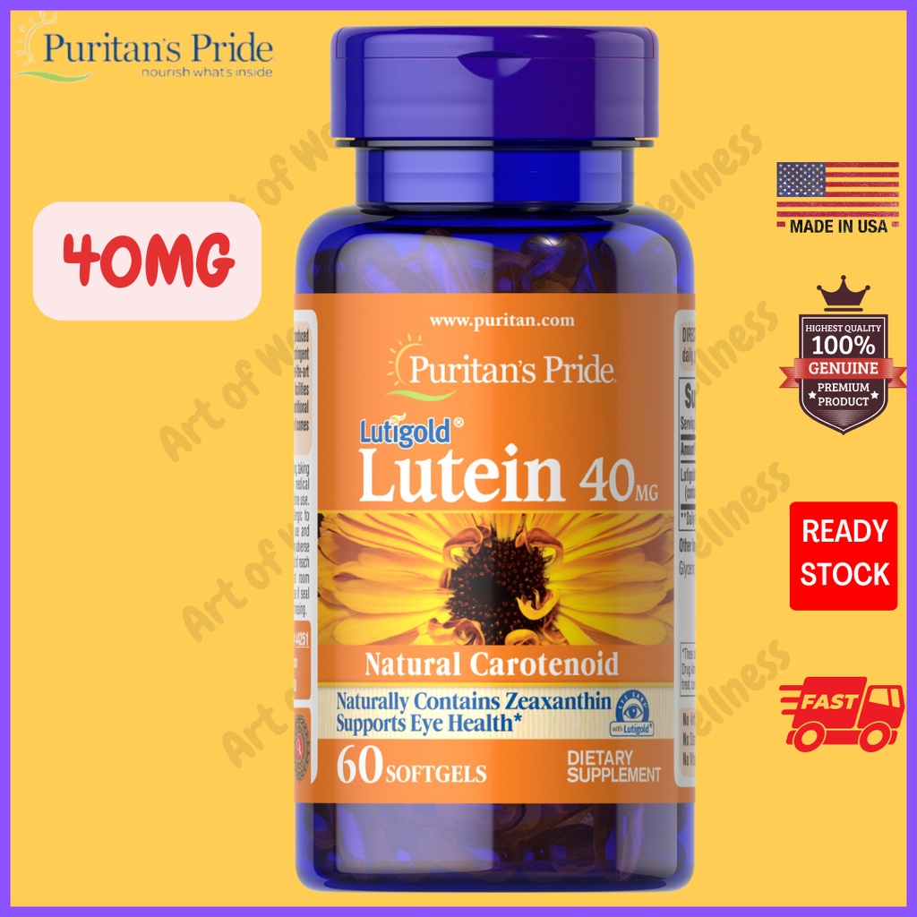 Puritan's Pride Lutein 40 Mg with Zeaxanthin 60 Softgels (Eye Health