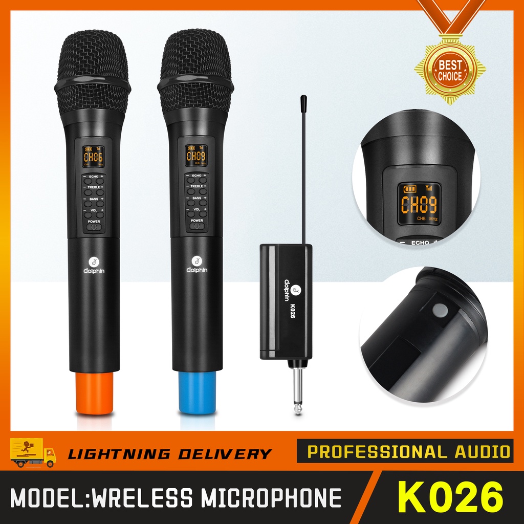 MINKEZ MDH-133 Wireless Microphone Dual Handheld Singing Vocal