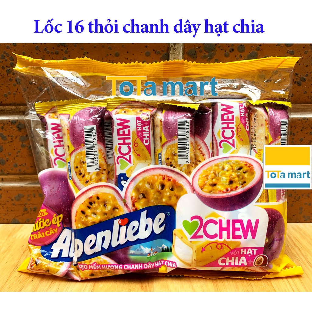 (expiry Date 01/2024)(Lot of 16 bars) 2Chew Alpenliebe passion fruit