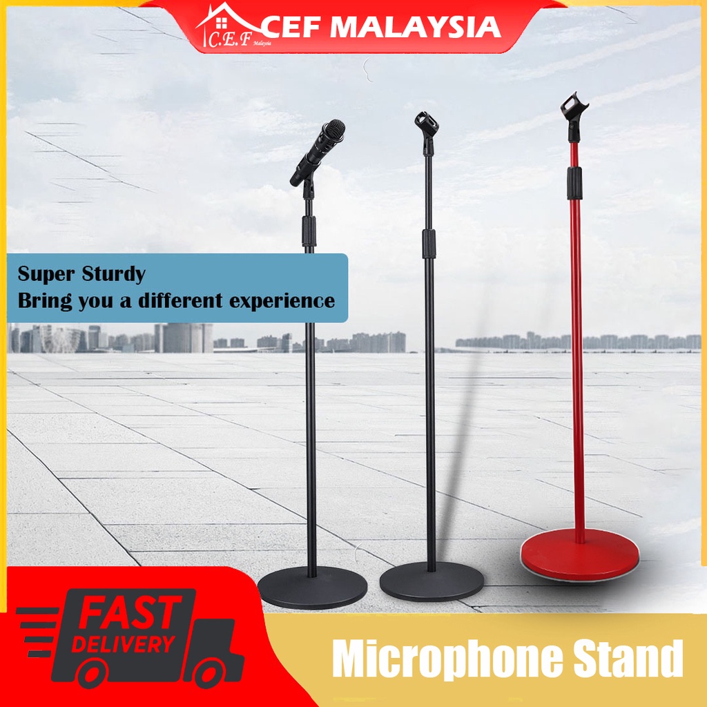 Professional Microphone Stand Height Adjustable 90cm155cm Round Metal Base Durable & Stable Mic