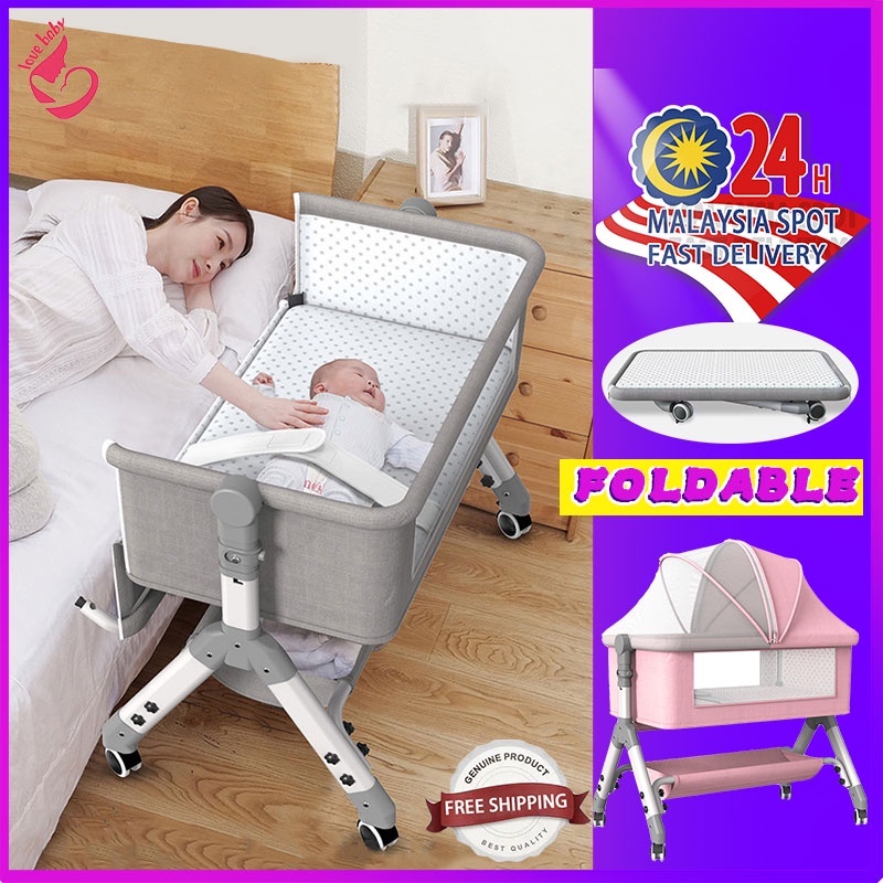 Movable baby hot sale cot