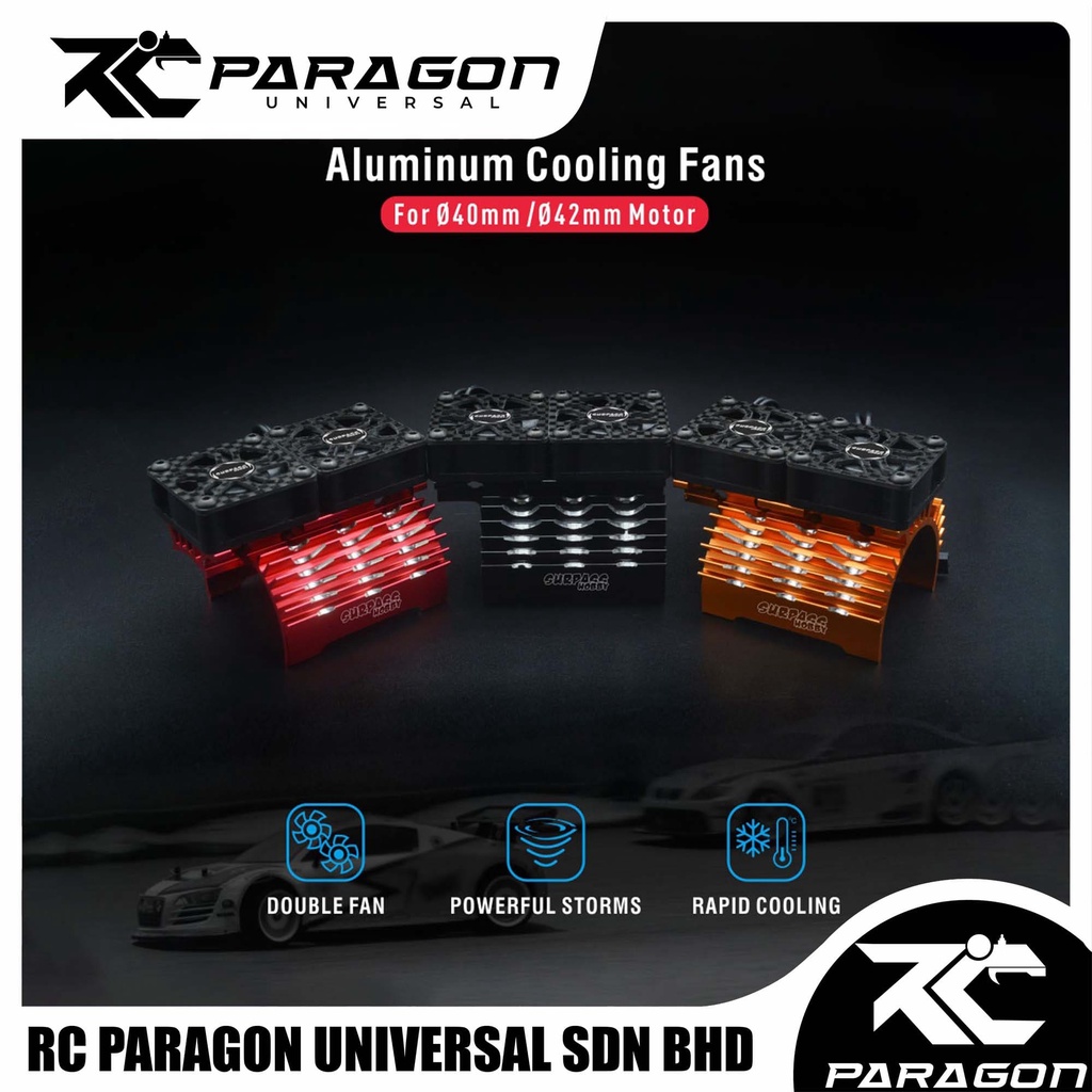 Rocket Metal Double Heatsink with 40mm Cooling Fan 27000 RPM for RC ...