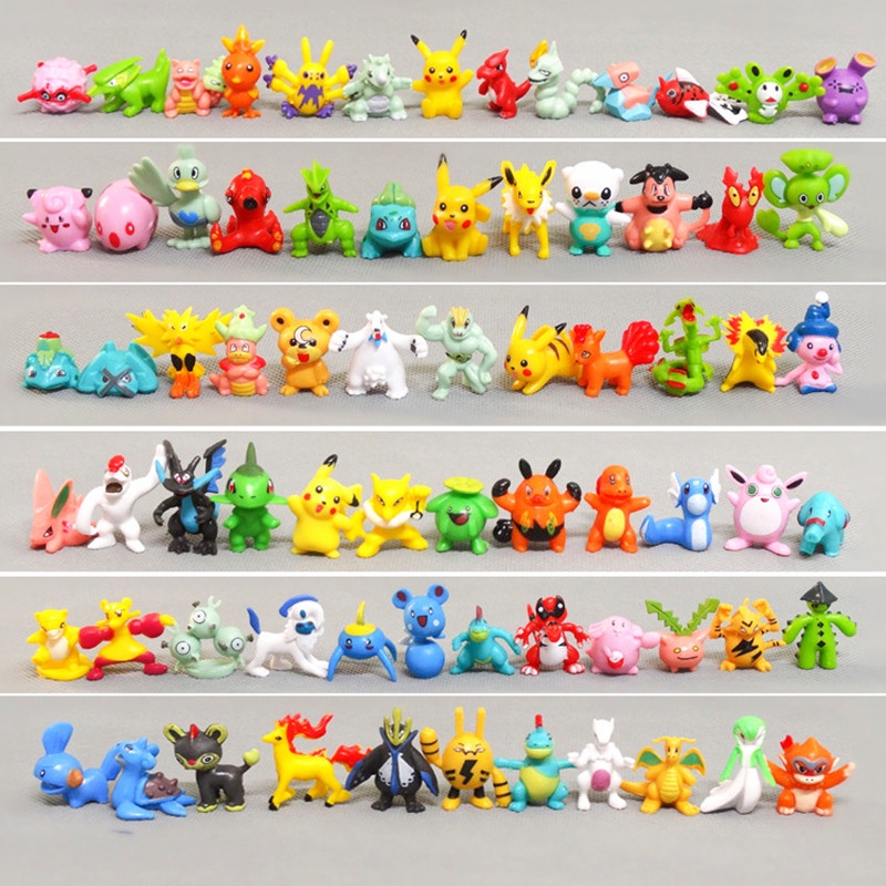 24Pcs 48Pcs/Set Mini Pokemon Figures PVC Pikachu Charizard Squirtle No ...