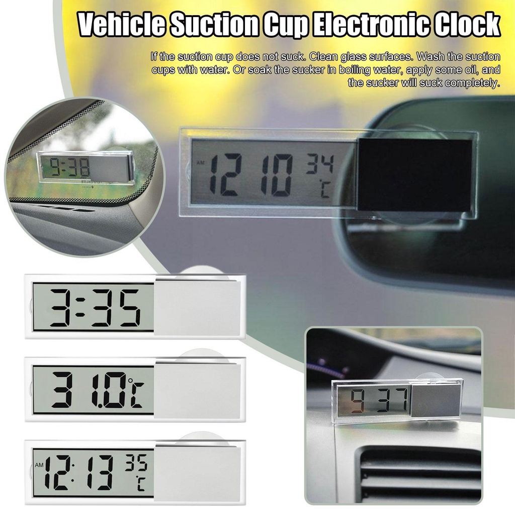 Car Interior Digital Thermometer Instruments Auto Electronic Clock