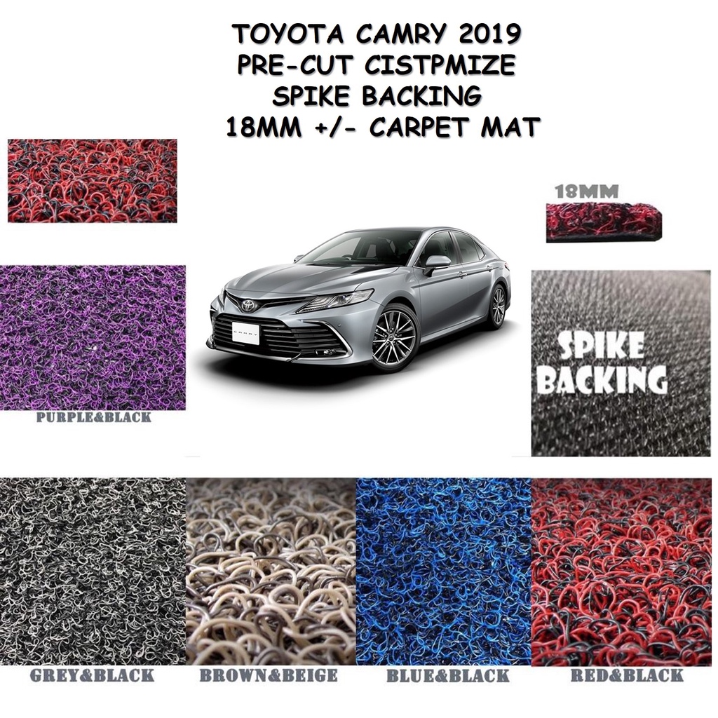 TOYOTA CAMRY 2019 2024 CUSTOMIZED CAR COIL FLOOR MAT CARPET SPIKE