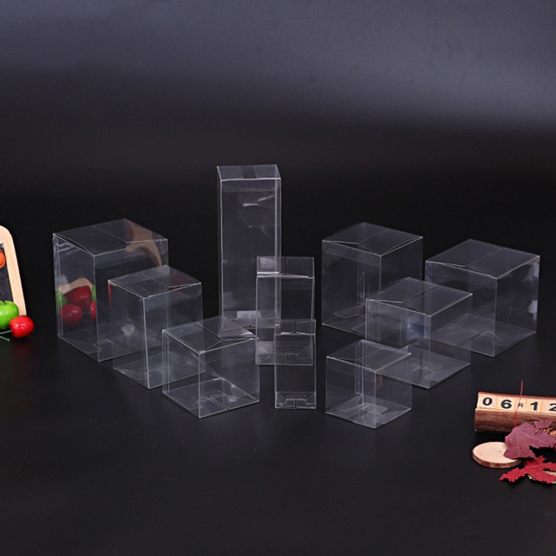 10Pcs Square Pvc Transparent Box Gift Box Home Display Living Storage ...