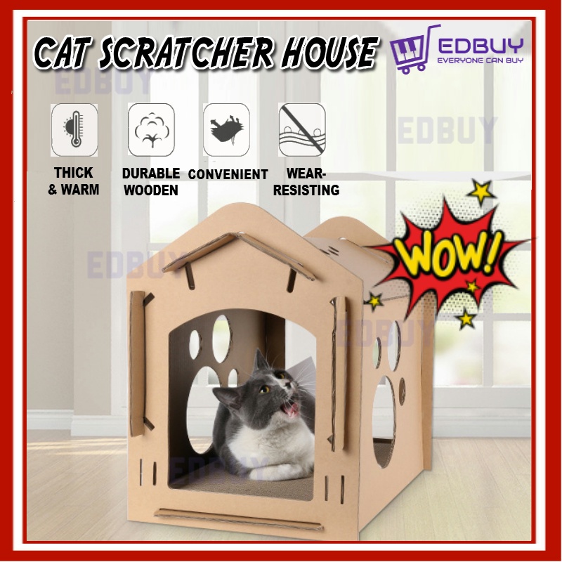 CATTO EcoFriendly Cat Scratcher House Cat Play House Rumah Kucing