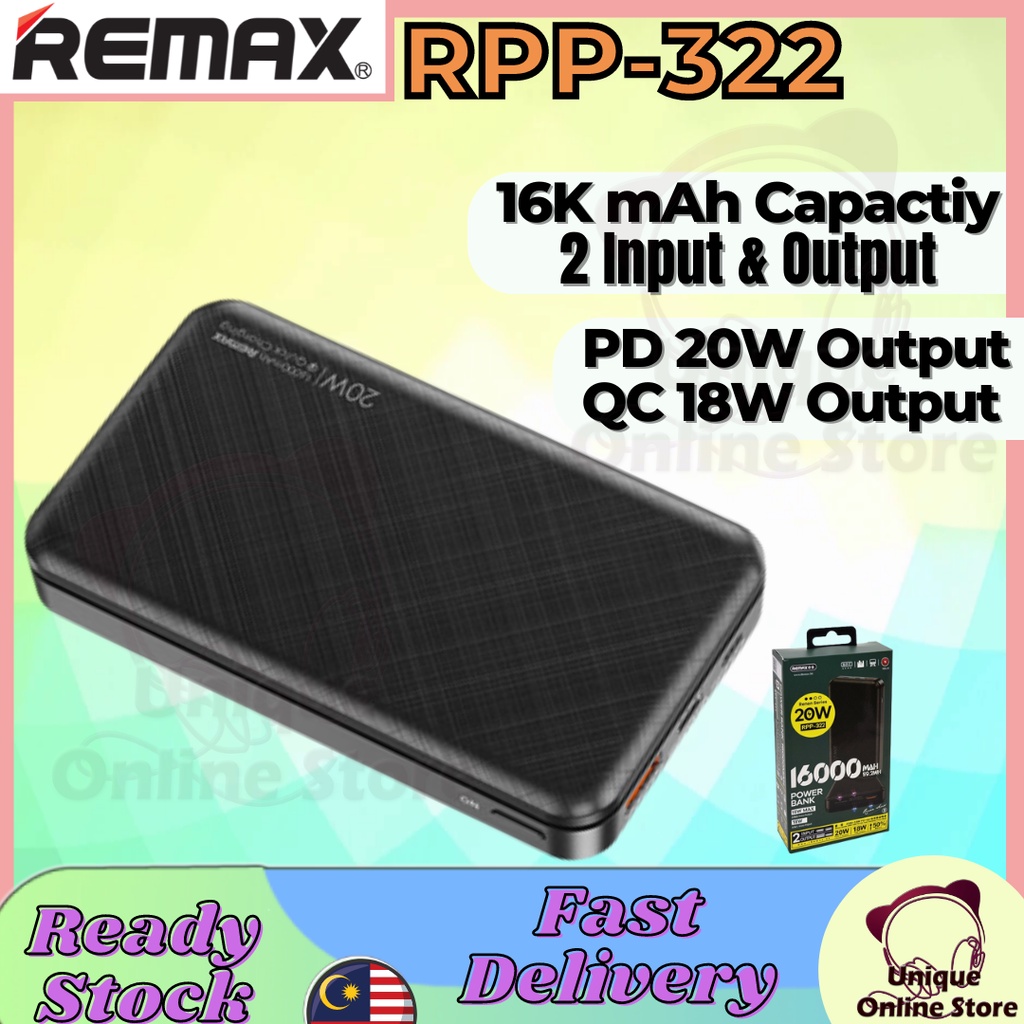Power Bank Remax RPP-320 30000mAh - Charge Rapide 20W+22,5W, Pour Extérieur Et Multi-appareils