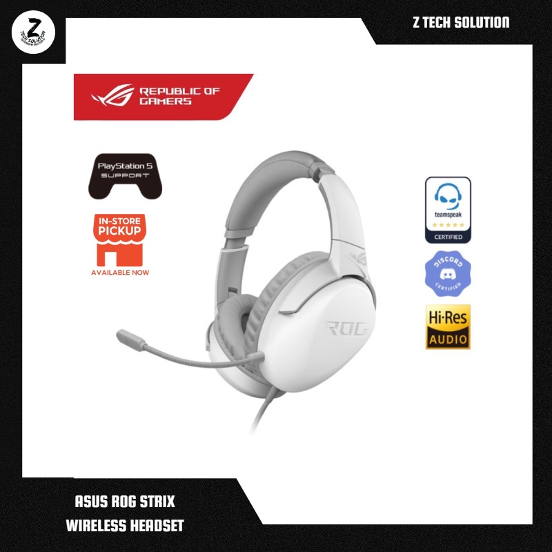 Asus Rog Strix Go Core 35mm Wired Gaming Headset Moonlight White Edition Shopee Malaysia 6320