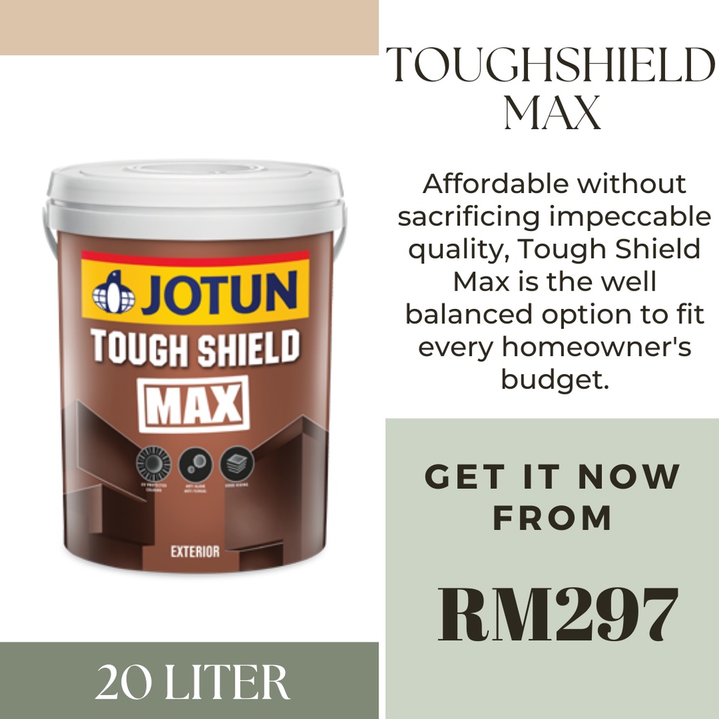 Jotun Toughshield Max 20L Exterior Wall Paint White Long Lasting Paint
