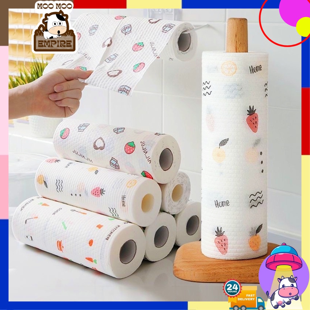𝗦𝗧𝗔𝗜𝗡 𝗕𝗥𝗘𝗔𝗞 〗50pcs Disposable Kitchen Towel Wipes Washable Cleaning ...