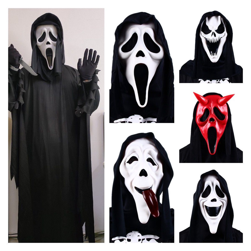 Adult Scream Suit Mask Ghost Face Cosplay Halloween Dress Party Decor ...