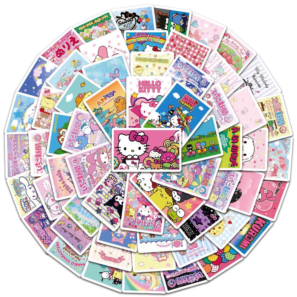 62PCS Sanrio Hello Kitty Melody Kuromi Kawaii Stickers For Laptop Phone ...
