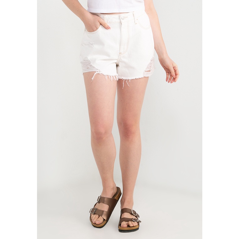 Hollister Ultra High Rise Ripped Vintage Relaxed Denim Mom Shorts Shopee Malaysia