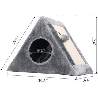Cat Tree Triangle with Bed + Scratching Table Foldable CatPieceg ...