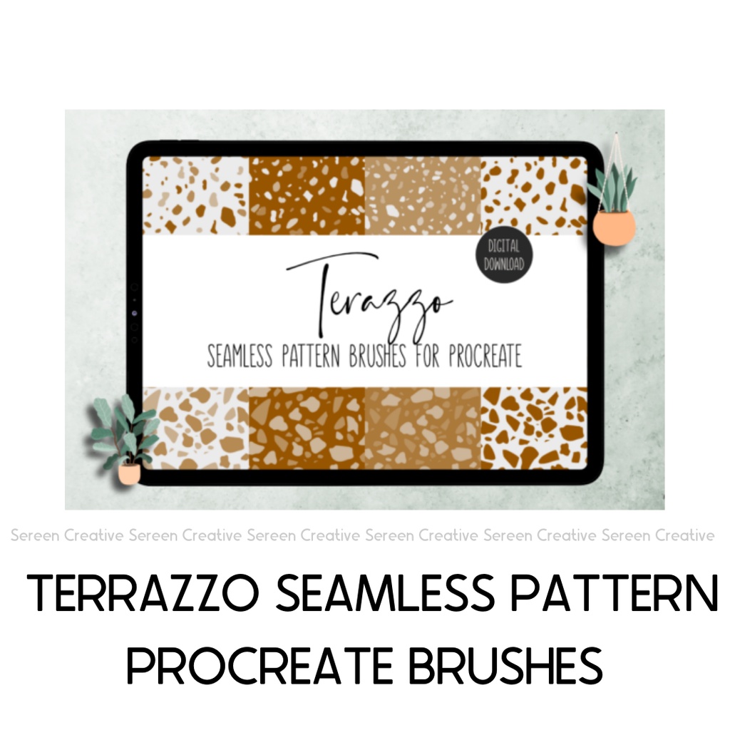 P48 Procreate Terrazzo Seamless Pattern Brushes (Fashion, Texture ...