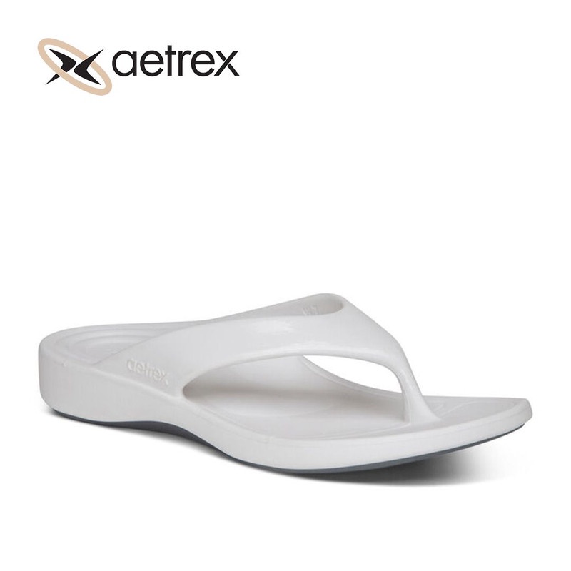 Aetrex Womens Lynco Flip White Shopee Malaysia