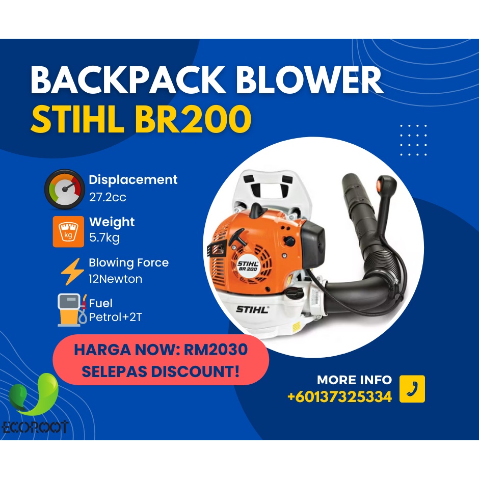 ECOROOT100 ORIGINAL STIHL GUARANTEE ORIGINAL BR200 BACKPACK BLOWER