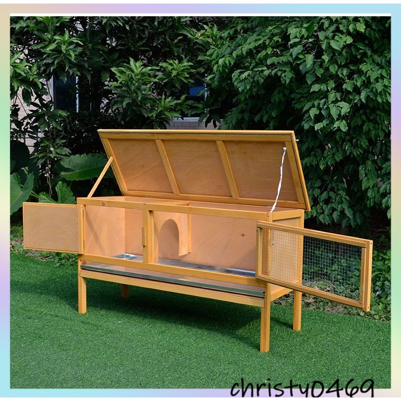 Outdoor wooden rabbit cage, rabbit house, yard breeding cage, large