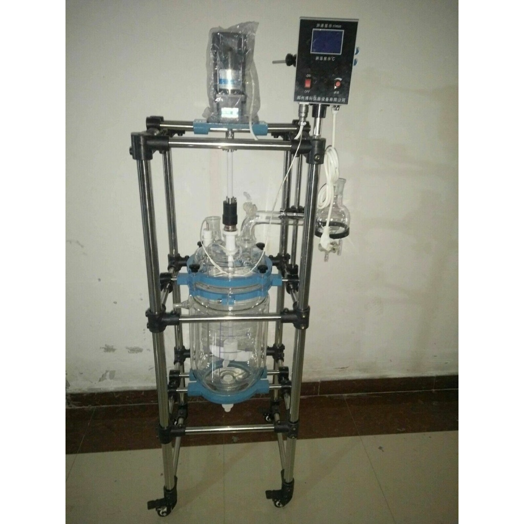 10L Jacketed Glass Chemical Reactor Vessel Explosion Proof Customizable ...