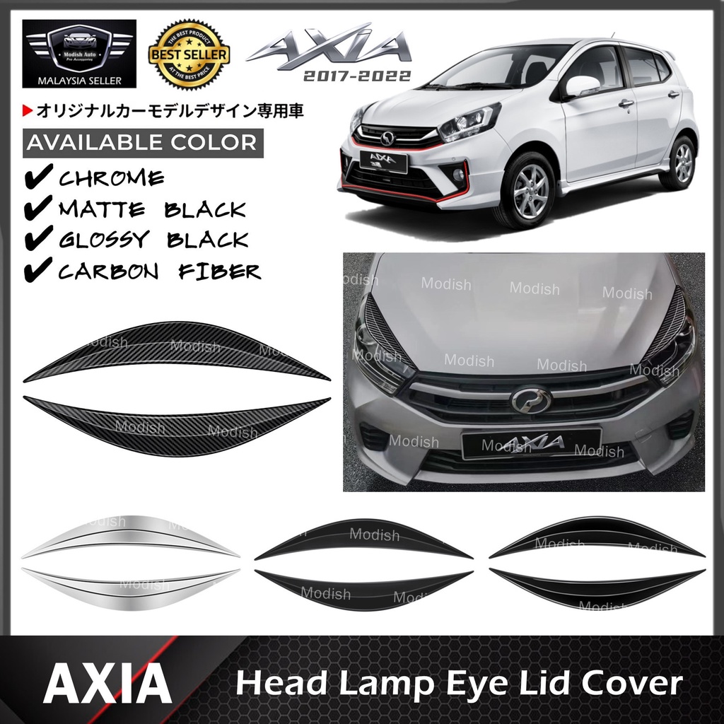 Modish Perodua Axia Old 2017-2022 Head Lamp Eye Lid Cover Headlamp ...