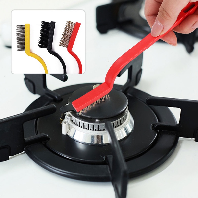 3Pcs/Set Long Handle Gas Stove Cleaning Wire Brush Range Hood Degreasing Decontamination Stove