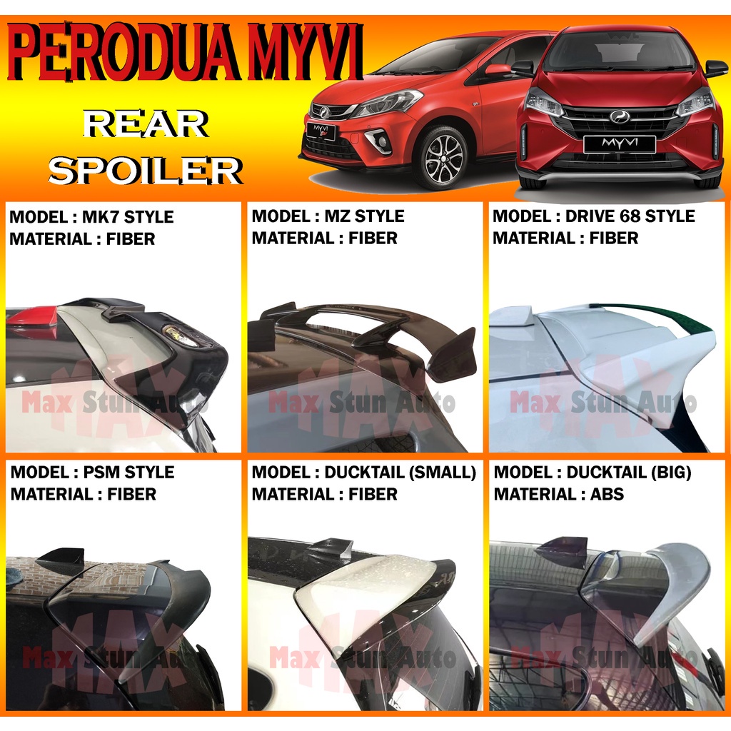 PERODUA MYVI 2018-2022 REAR SPOILER DUCKTAIL (MK7,D68,MZ,PSM,MG,MG2 ...