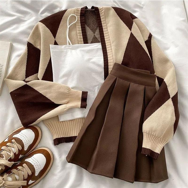 Sweet Cardigan Sling Cake Skirt Set YV50028