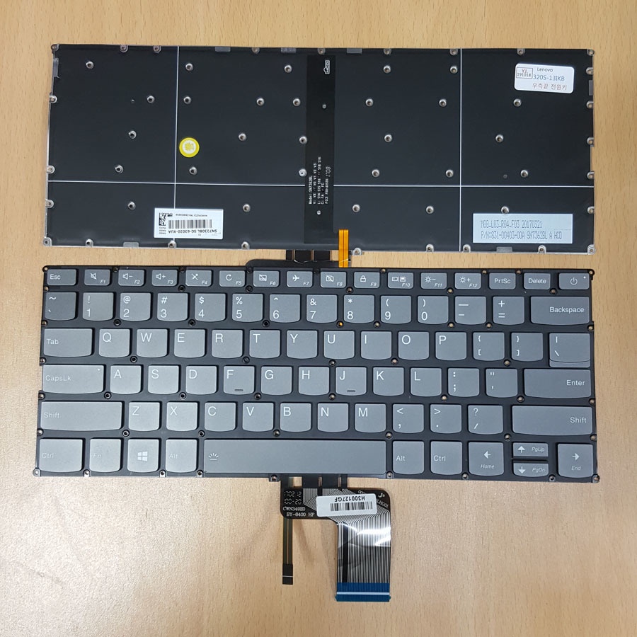 Touche Clavier AZERTY Noir De Rechange Pour Lenovo IdeaPad/Yoga/Flex - Mécanisme Inclus
