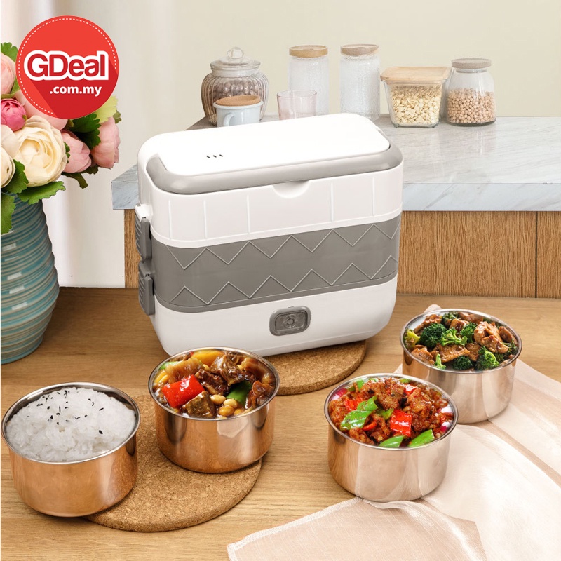GDeal Double Layer Lunch Box Cooking Electric Heating Insulation Rice ...