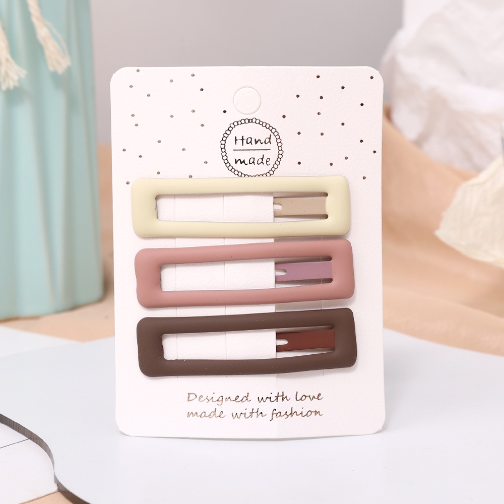 3pcs Frosted Simplicity Hairpins Kids Snap Hair Clips Hairpins Click