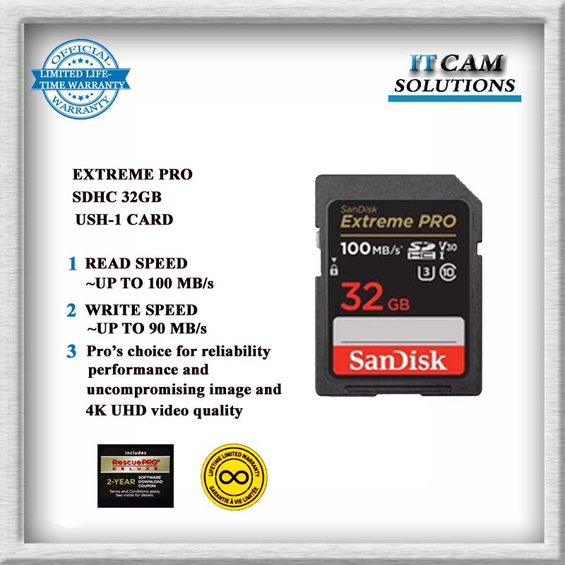 SANDISK EXTREME PRO SD MEMORY CARD SD 32GB / SD64GB / SD128GB