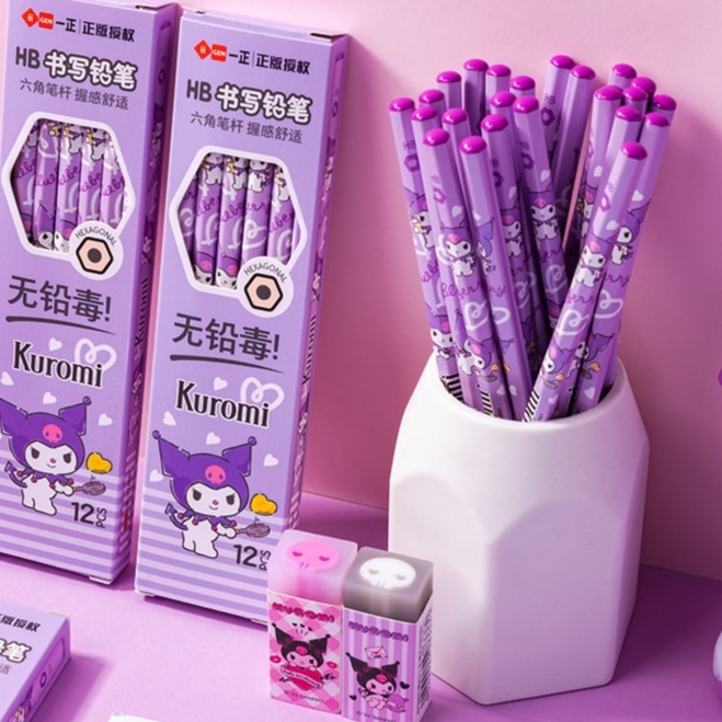 1Pc Sanrio Kuromi Image LeadFree Poison HB Pencil kuromi cartoon