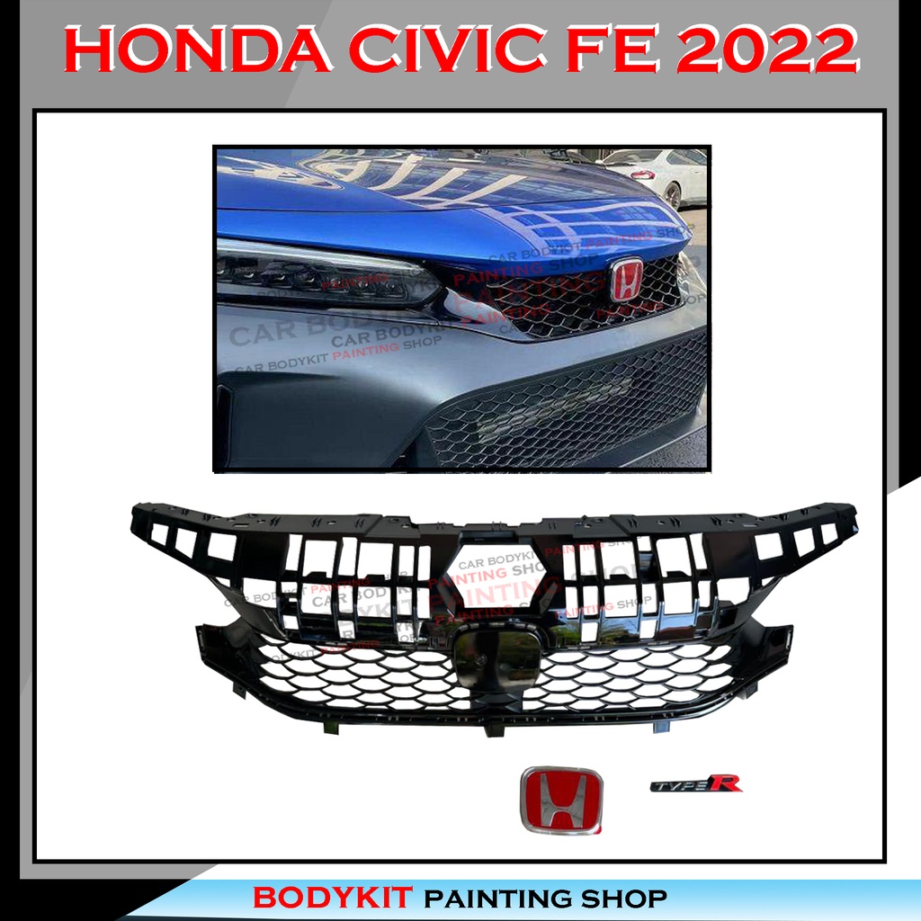 HONDA CIVIC 2022 FE TYPE R STYLE FULLSET SKIRTING (FRONT BUMPER,FRONT ...