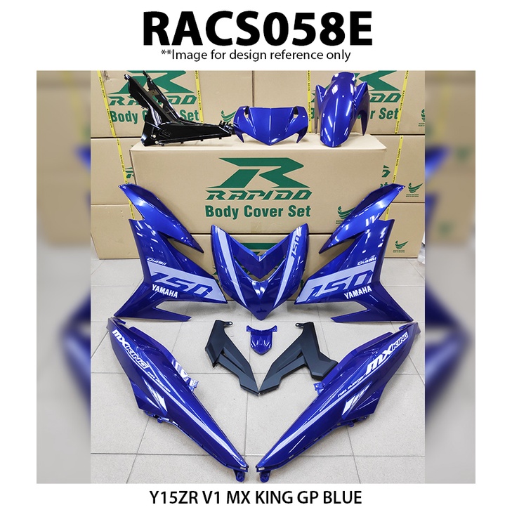 Coverset Y15ZR V1/V2 MX KING GP Blue Bodyset (Sticker Tanam) Shopee