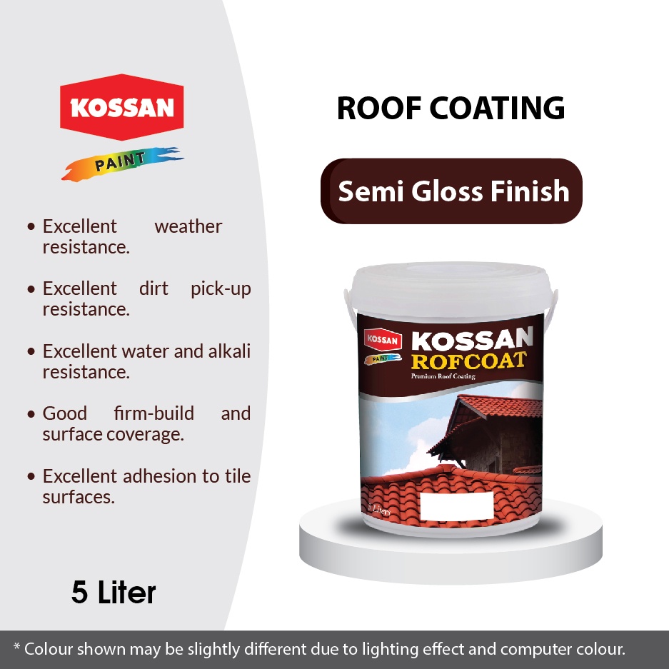 5L Kossan Rofcoat Premium Semi-Gloss Roof Coating | Shopee Malaysia