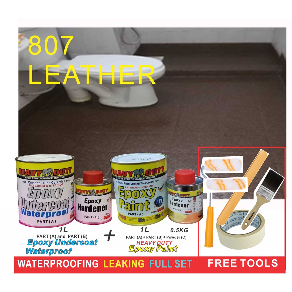 { FULL SET } Epoxy Floor Coating HEAVY DUTY ( FREE Tool Set + 1L