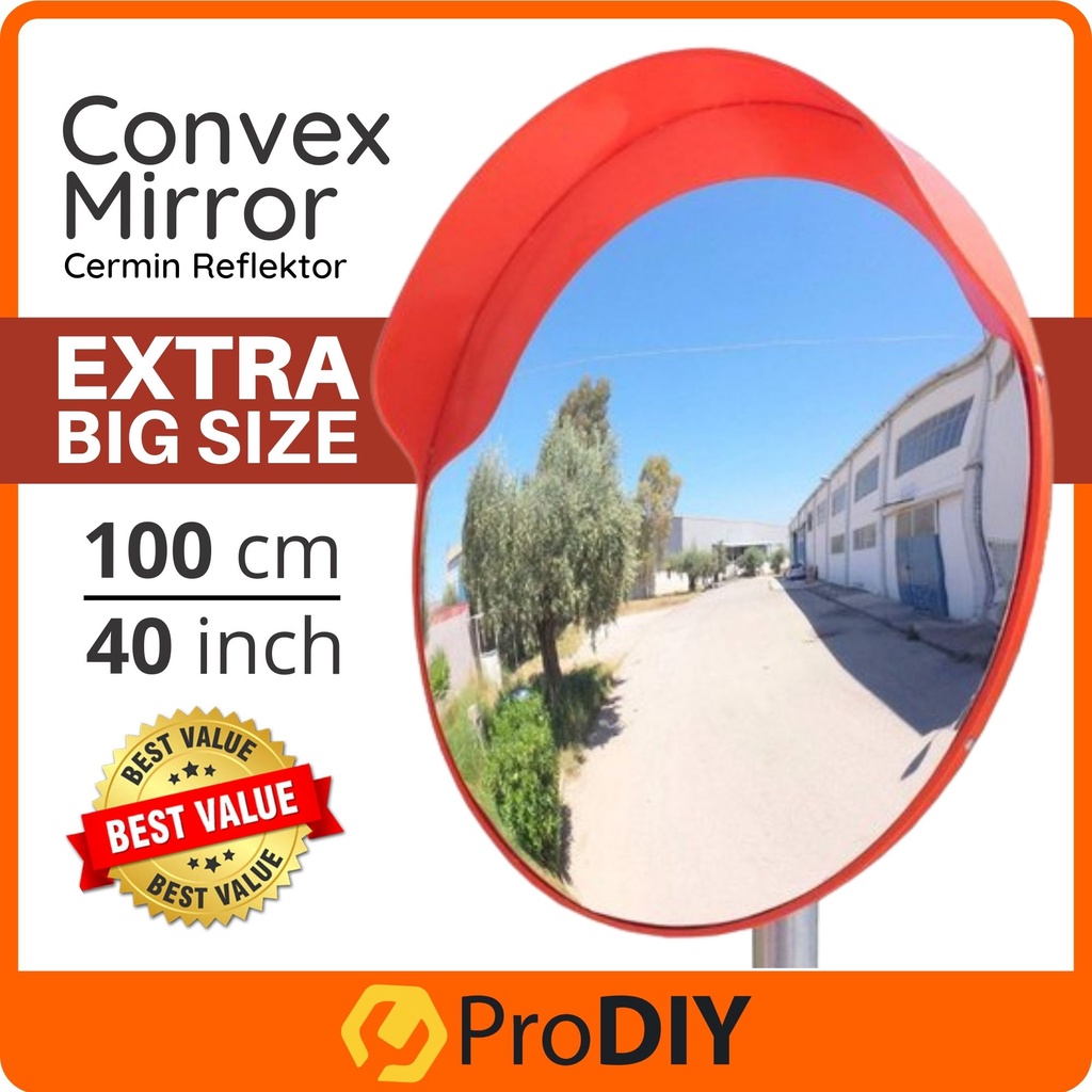 PRODIY 40" 100CM Convex Mirror Outdoor Convex Mirror 40 inch Traffic