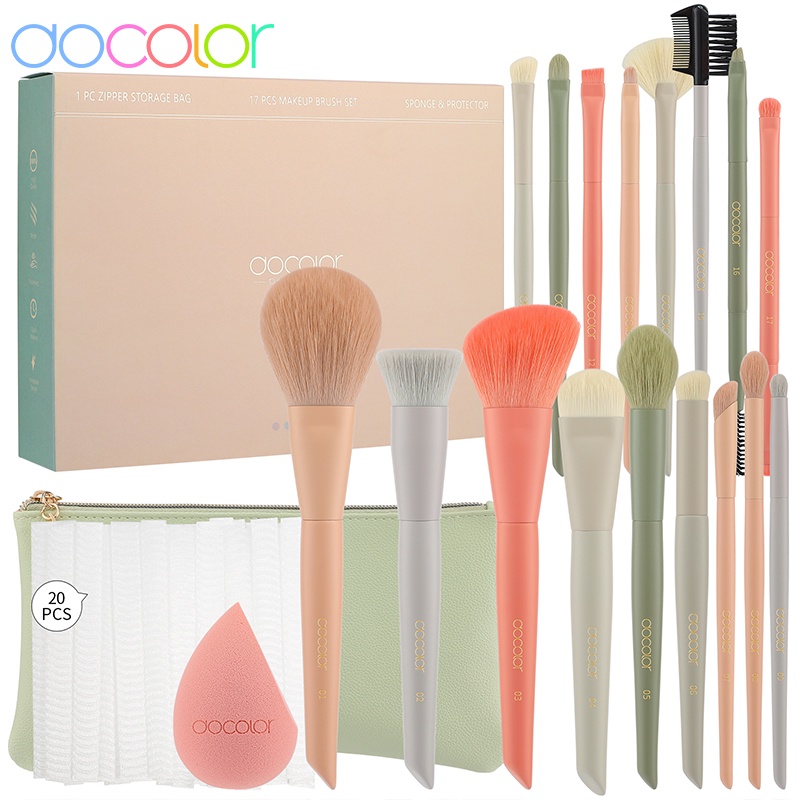 Docolor Professional Makeup Brushes Set (17 Pcs) Shopee Malaysia