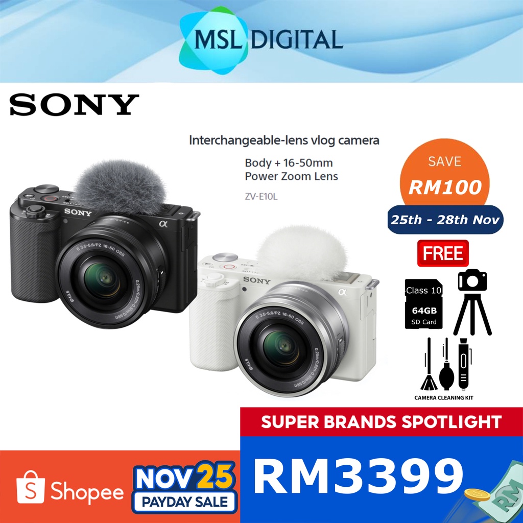 Sony ZVE10 / ZVE10L Interchangeablelens Vlog Mirrorless Camera 16